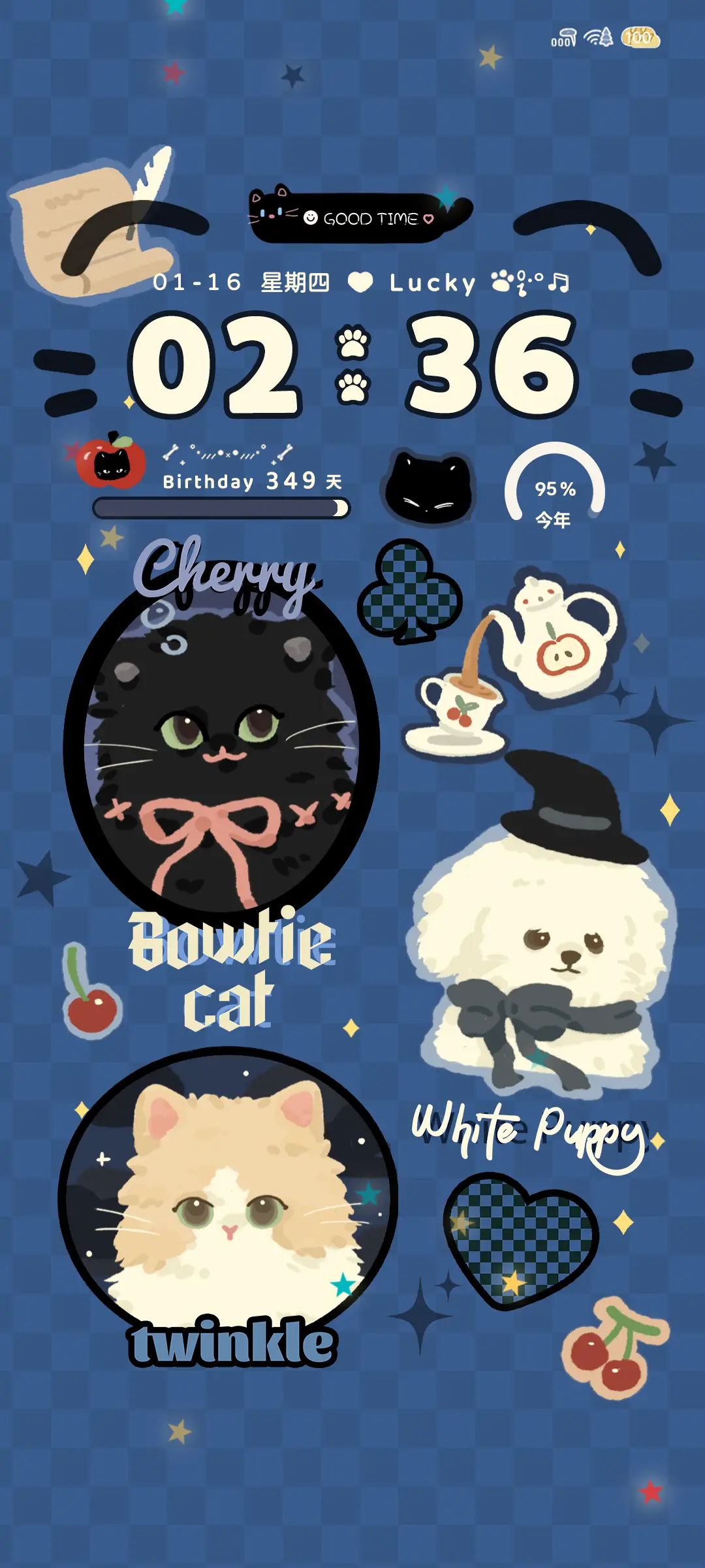 动态 蓝色星星猫狗 - Screenshot 2