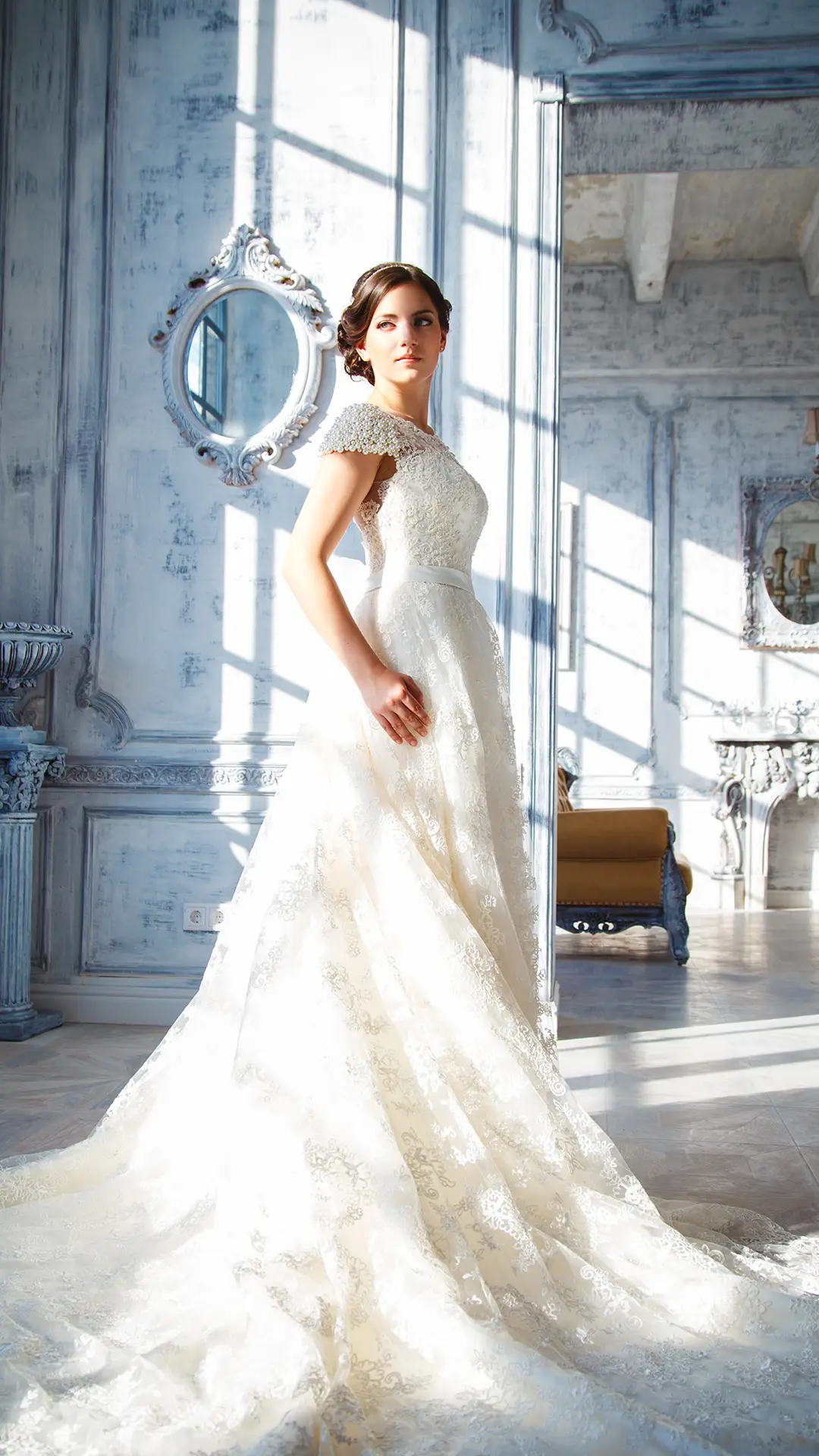 飘逸婚纱-拍信图库