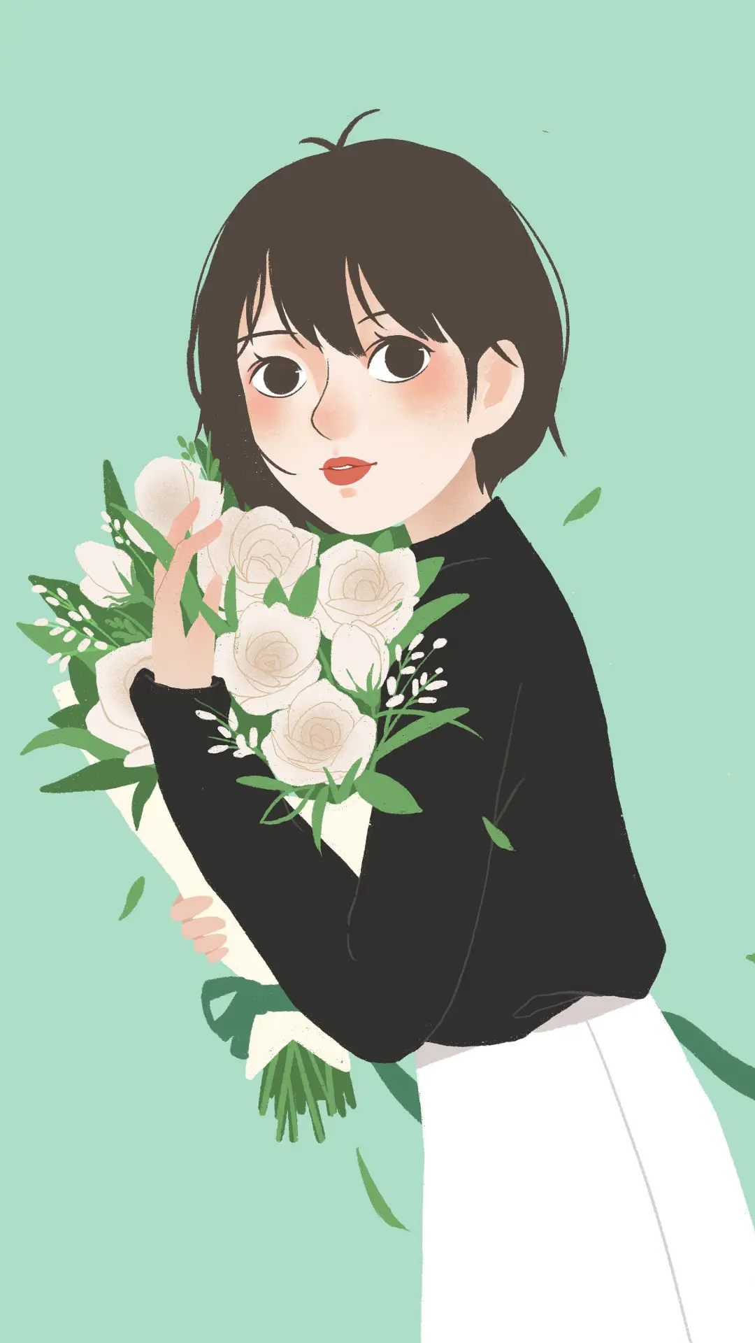 花与女生-视觉中国