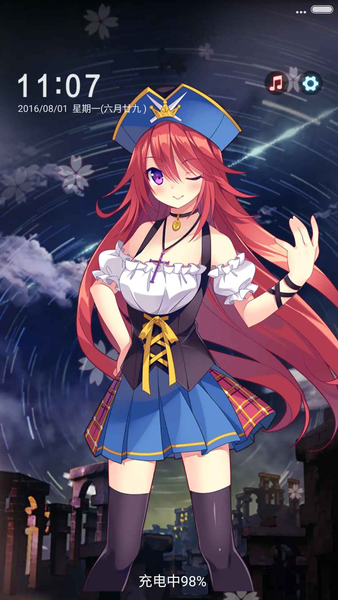 二次元萝莉⑤【飘花落雨+重力特效+自由桌面】 - Screenshot 1